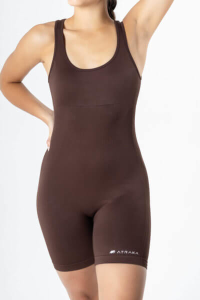 Emery Sculpt Jumpsuit Mocha Brown